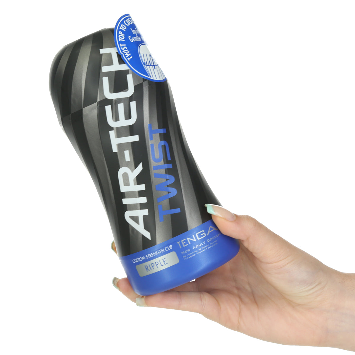Tenga - Air-Tech Twist Custom Strength Cup Masturbator – Ripple – Blue