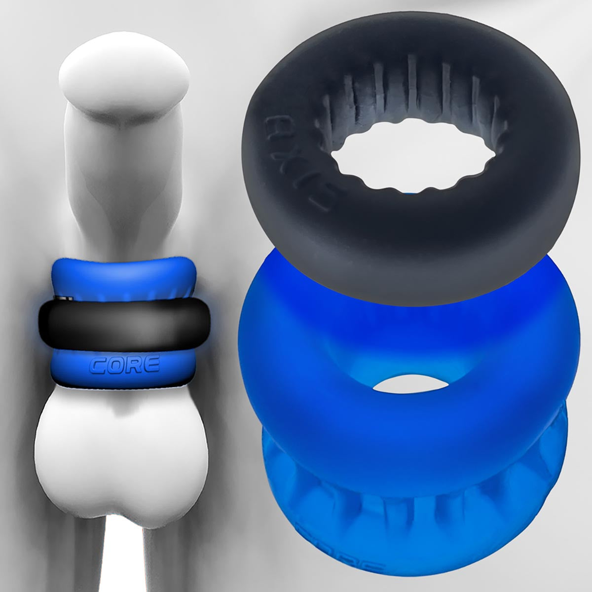 Oxballs - Ultracore Ballstretcher + Power Lock Ring – Black/Blue