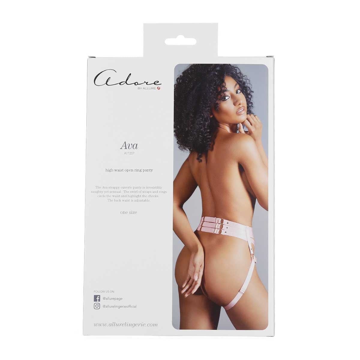 Adore By Allure - Ava - High Waist Open Ring Panty - Pink - OS