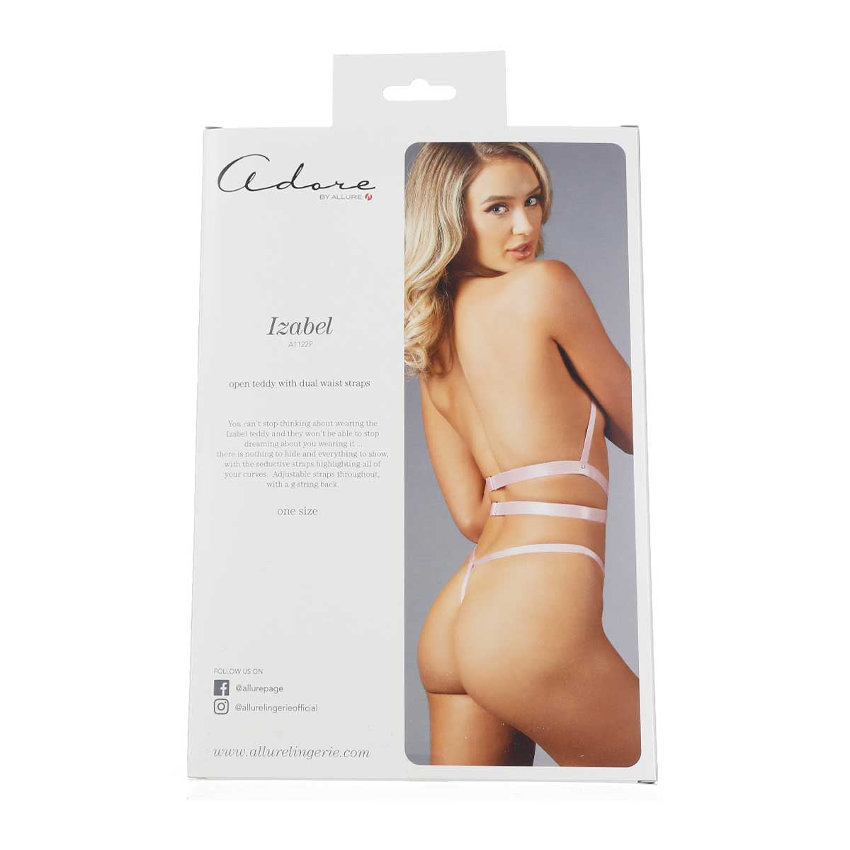 Adore By Allure - Izabel - Open Teddy With Dual Waist Straps - Pink - OS