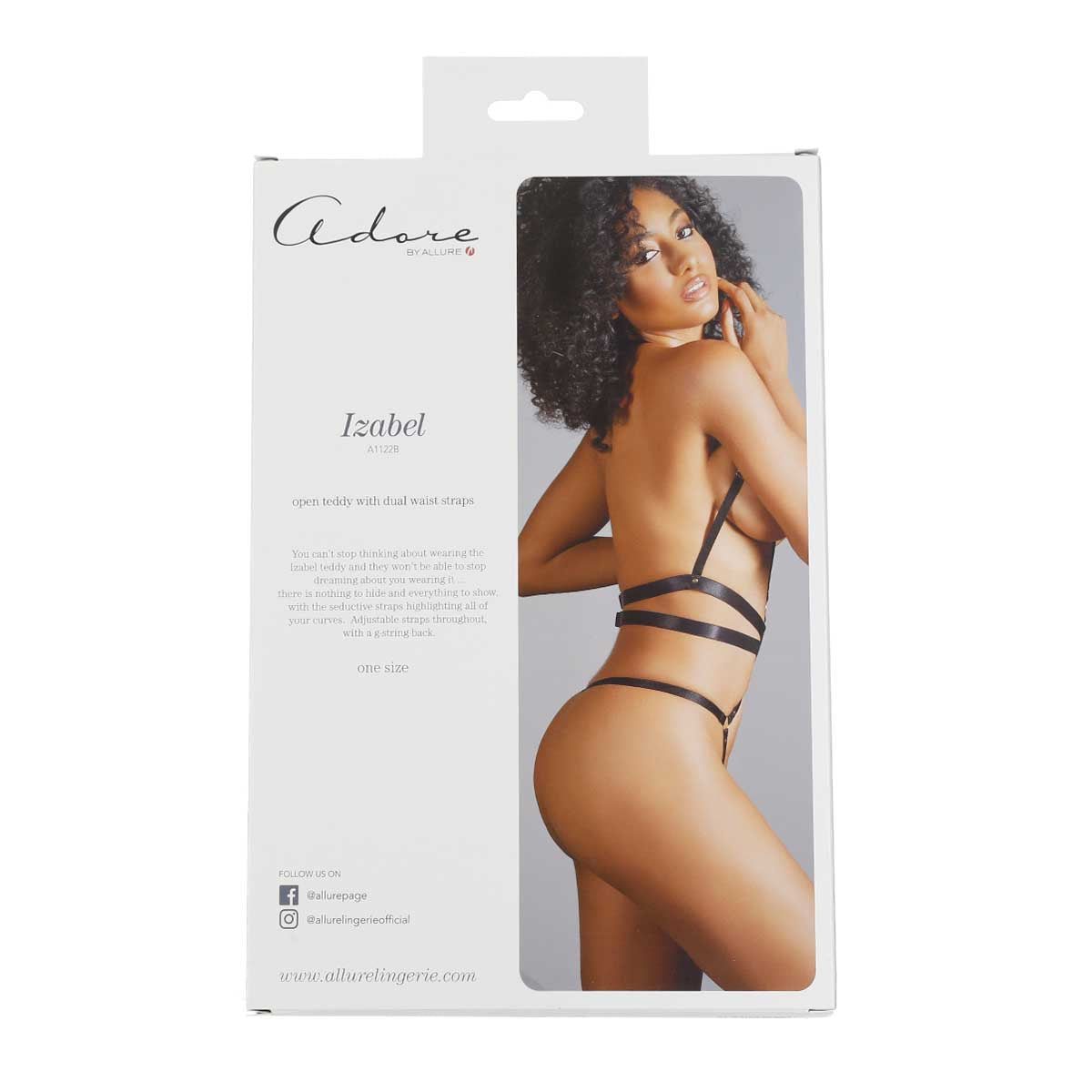 Adore By Allure - Izabel - Open Teddy With Dual Waist Straps - Black - OS