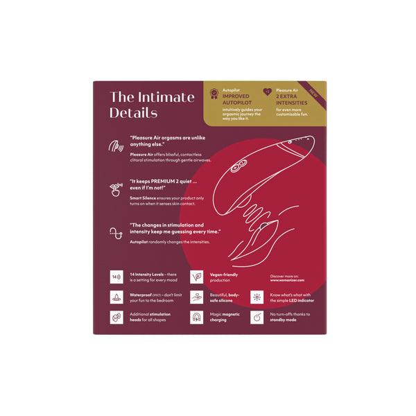 Womanizer Premium 2 – Clitoral Stimulator – Bordeaux