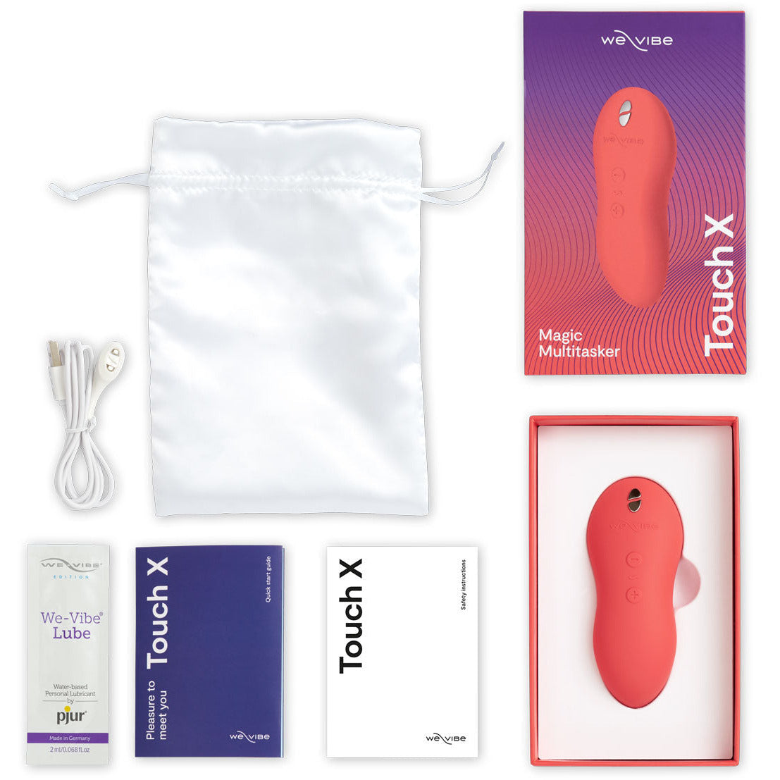 We-Vibe - Forever Favorites – Lay-On Vibrating Massager &amp; Bullet Vibrator Special Edition Set – Red/Coral