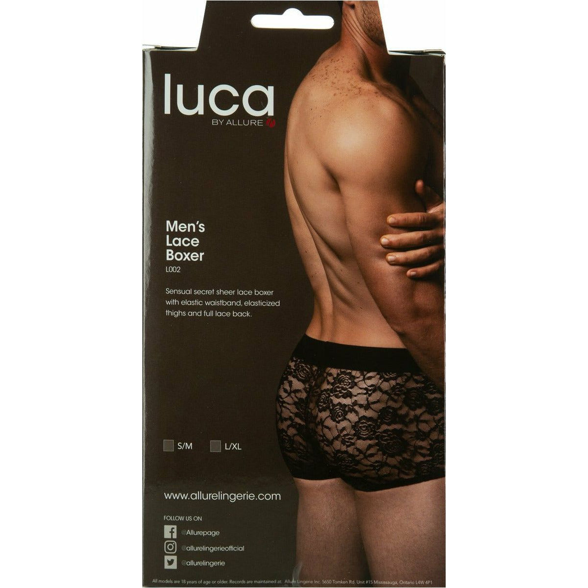 Allure Luca – Men’s Lace Boxer – Black – L/XL
