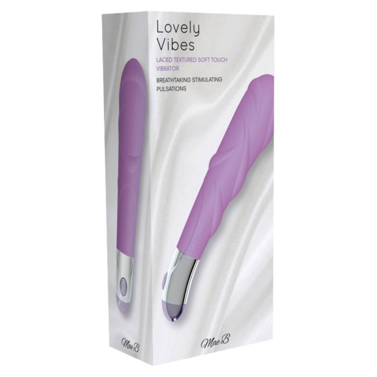 Mae B Lovely Vibes - Laced Textured Soft Touch Vibrator - Purple