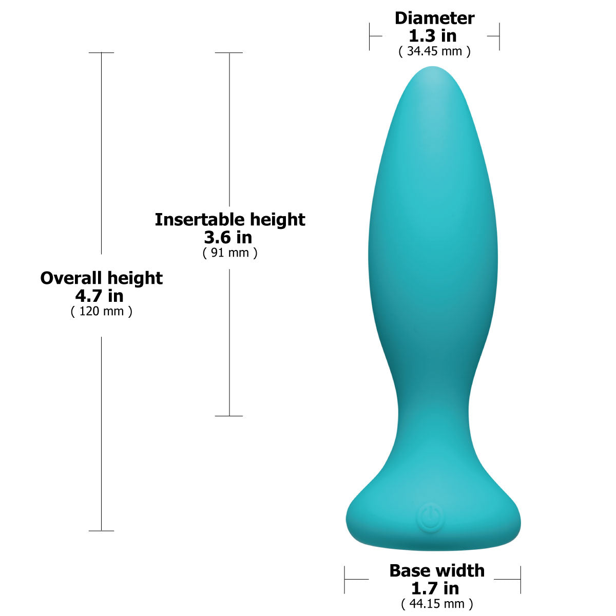 Doc Johnson A Play Beginner VIBE – Silicone Vibrating Butt Plug with Remote – Teal