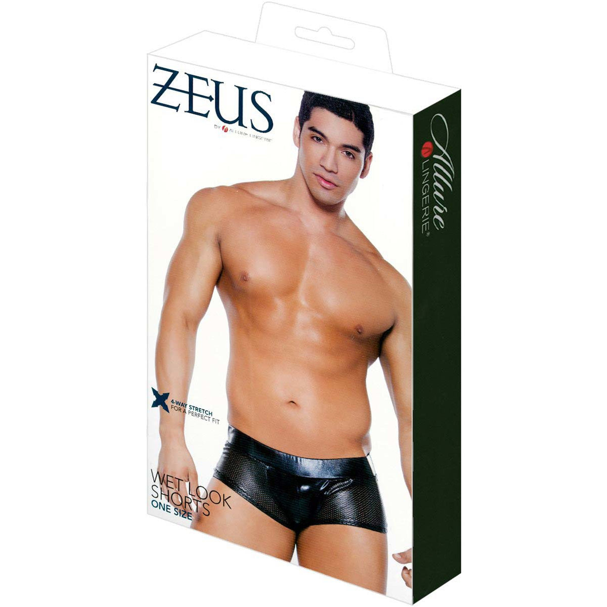 Allure Zeus - Wet Look Shorts - Black - O/S