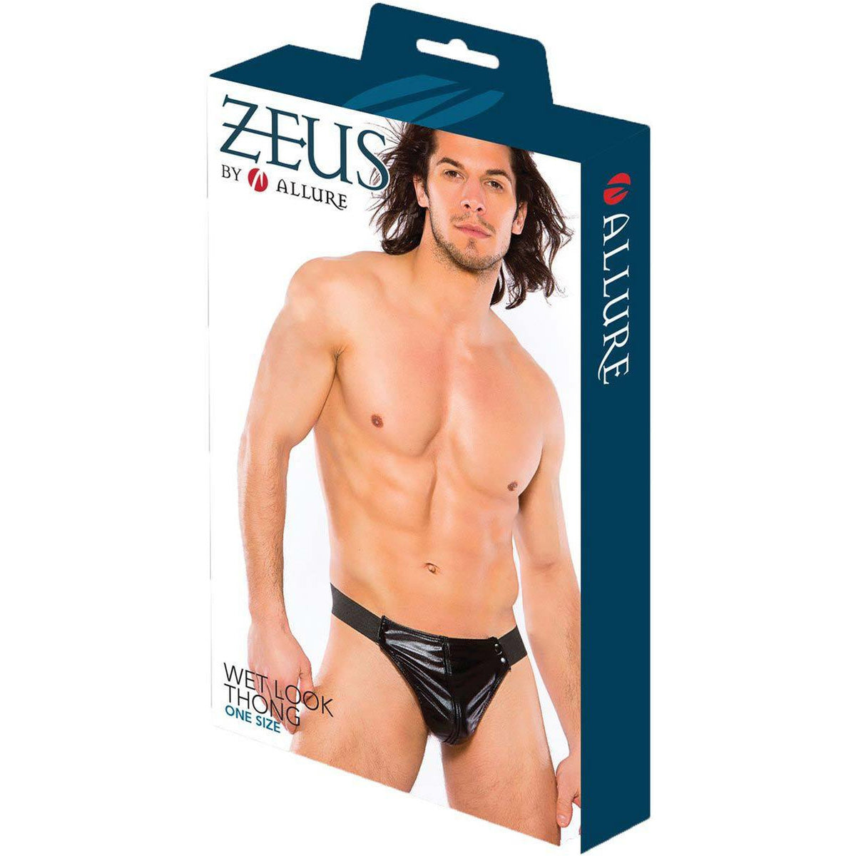 Allure Zeus - Wet Look Thong - Black - O/S